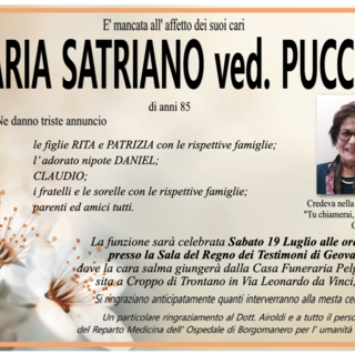 Maria Satriano ved. Puccio di anni 85