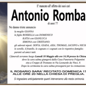 Antonio Rombaldi di anni 77