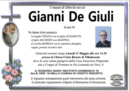 Gianni De Giuli di anni 68