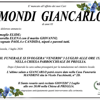 Simondi Giancarlo di anni 83