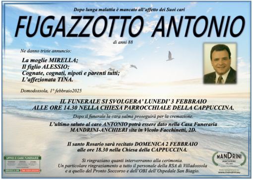 Fugazzotto Antonio 88 anni
