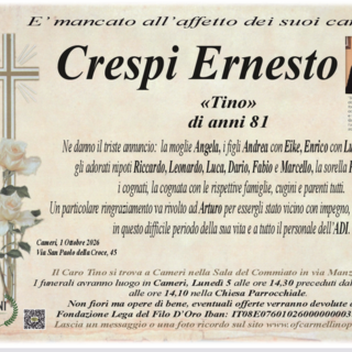 Crespi Ernesto "Tino" di anni 81