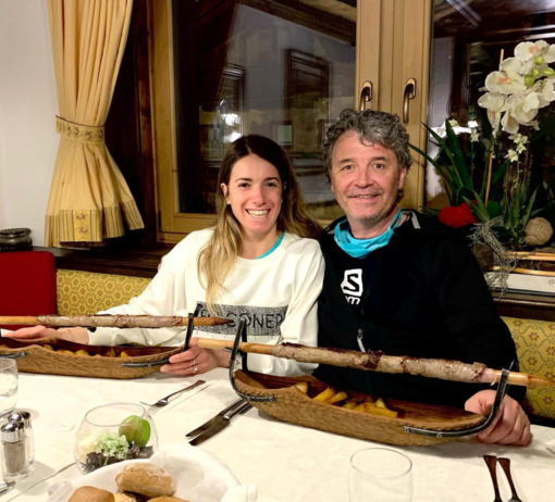 La campionessa Marta Bassino a Livigno con lo skiman ossolano Gianluca Petrulli per preparare il finale di stagione