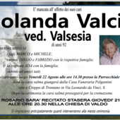 Iolanda Valci ved. Valsesia di anni 92
