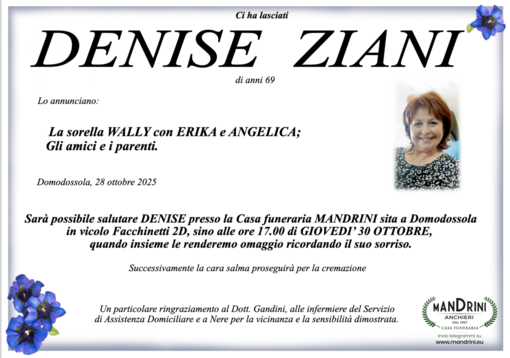 Denise Ziani di anni 69 Denise Ziani di anni 69