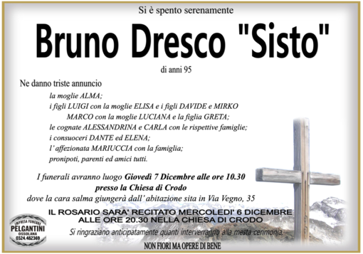 Bruno Dresco &quot;Sisto&quot; di anni 95