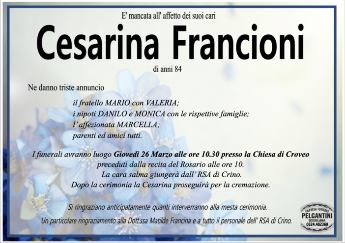 Cesaroni Francina di anni 84