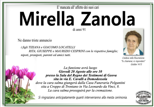Mirella Zanola di anni 91