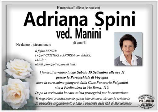 Adriana Spini ved Manini di anni 91