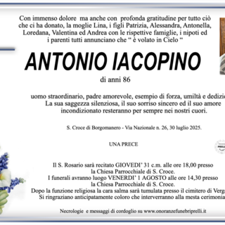 Antonio Iacopino di anni 86