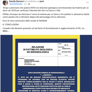 Nuovo ospedale, Davide Bonacci accusa: "Falsa la relazione idrogeologica utilizzata sui social a fini politici"