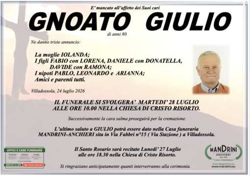 Gnoato Giulio di anni 80