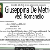 Giuseppina De Metrio ved. Romanello Giuseppina De Metrio ved. Romanello