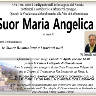Suor Maria Angelica di anni 77