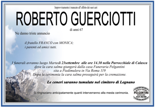 Roberto Guerciotti di anni 67