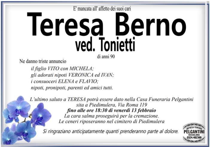 Teresa Berno di anni 90