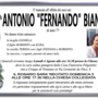 Antonio &quot;Fernando&quot; Bianco di anni 77