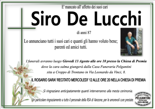 Siro De Lucchi di anni 87 Siro De Lucchi di anni 87