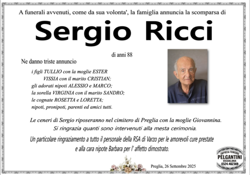 Sergio Ricci di anni 88