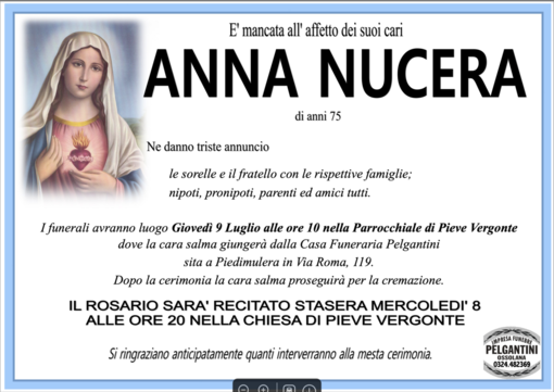 Anna Nucera di anni 75 Anna Nucera di anni 75