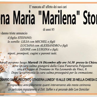 Elena Maria "Marilena" Storno di anni 85 Elena Maria "Marilena" Storno di anni 85