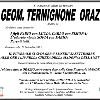 Geom. Termignone Orazio di anni 95