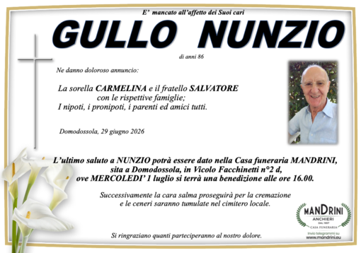 Gullo Nunzio di anni 86
