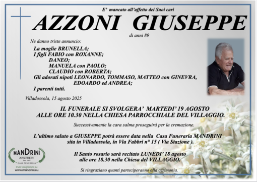 Azzoni Giuseppe di anni 89