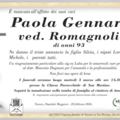 Paola Gennari ved. Romagnoli di anni 93 Paola Gennari ved. Romagnoli di anni 93