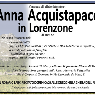 Anna Acquistapace in Lorenzone di anni 82