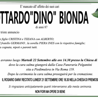 Gottardo 'Dino' Bionda di anni 87 Gottardo 'Dino' Bionda di anni 87