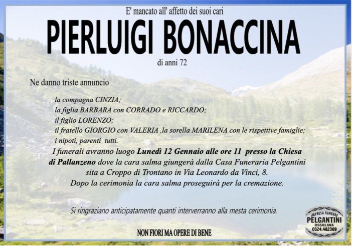Pierluigi Bonaccina 72 anni
