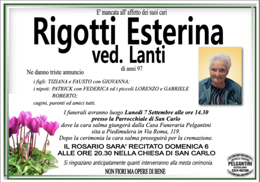 Rigotti Esterina ved. Lanti di anni 97 Rigotti Esterina ved. Lanti di anni 97
