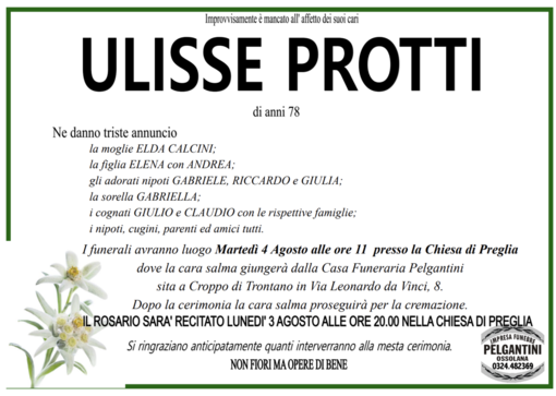 Ulisse Protti di anni 78 Ulisse Protti di anni 78