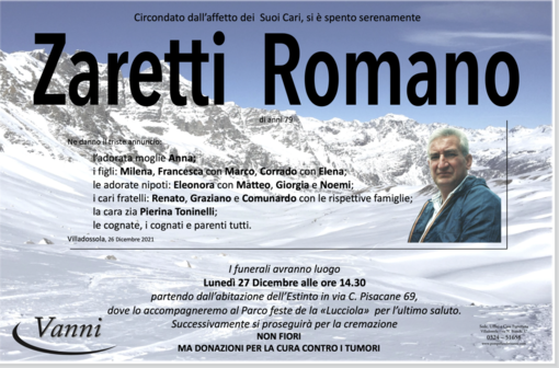 Zaretti Romano di anni 79