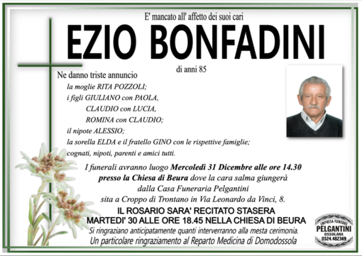 Ezio Bonfadini di anni 85