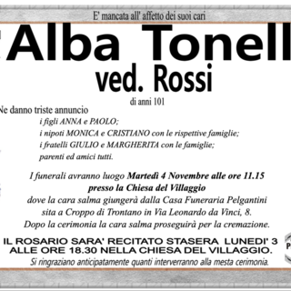 Alba Tonelli ved. Rossi di anni 101