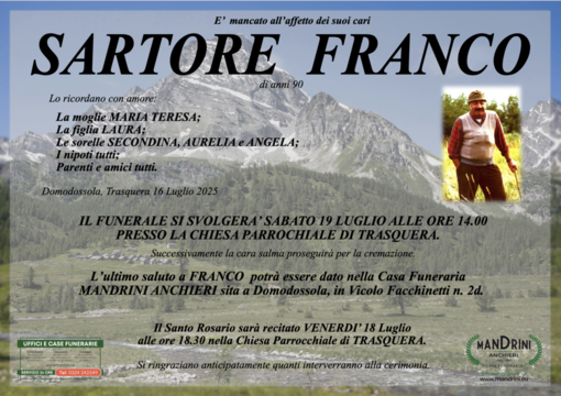 Sartore Franco di anni 90