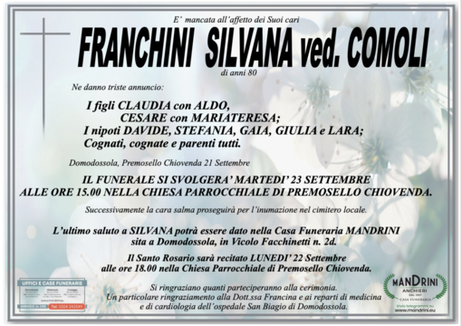 Franchini Silvana ved. Comoli di anni 80