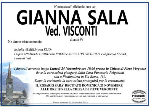 Gianna Sla ved. Visconti di anni 99