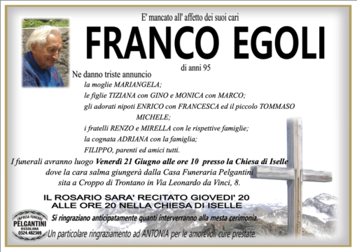 Francesco Egoli di anni 95 Francesco Egoli di anni 95