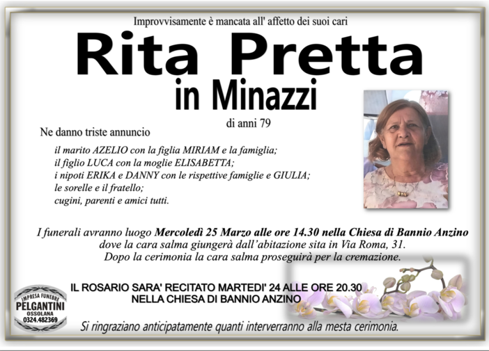 Rita Pretta in Minazzi di anni 79