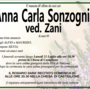 Anna Carla Sonzogni ved. Zani di anni 89