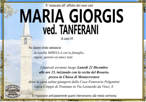 Maria Giorgis di anni 85