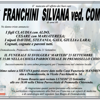 Franchini Silvana ved. Comoli di anni 80