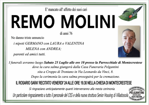 Remo Molini di anni 76
