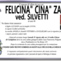 Felicina 'Cina' Zani ved. Silvetti 88 anni