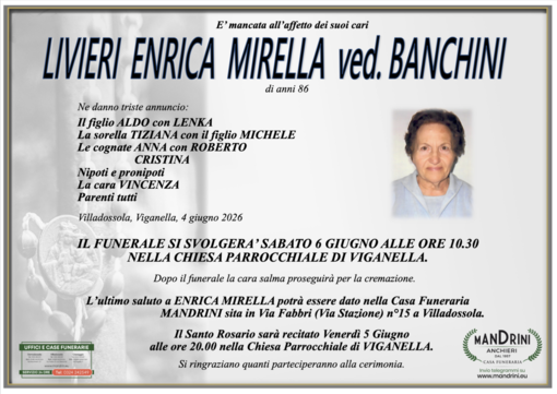 Livieri Enrica Mirella ved. Banchini di anni 86