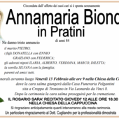 Annamaria Bionda in Pratini di anni 84