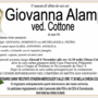 Giovanna Alampi ved. Cottone di anni 84